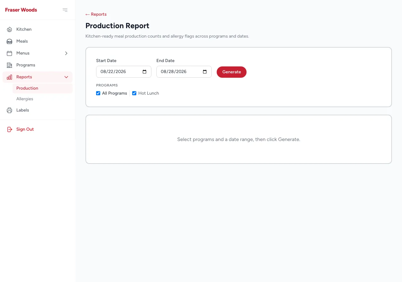 The production report